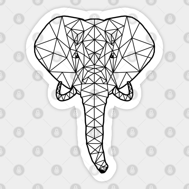 Geometric Polygon Elephant Sticker by voidea